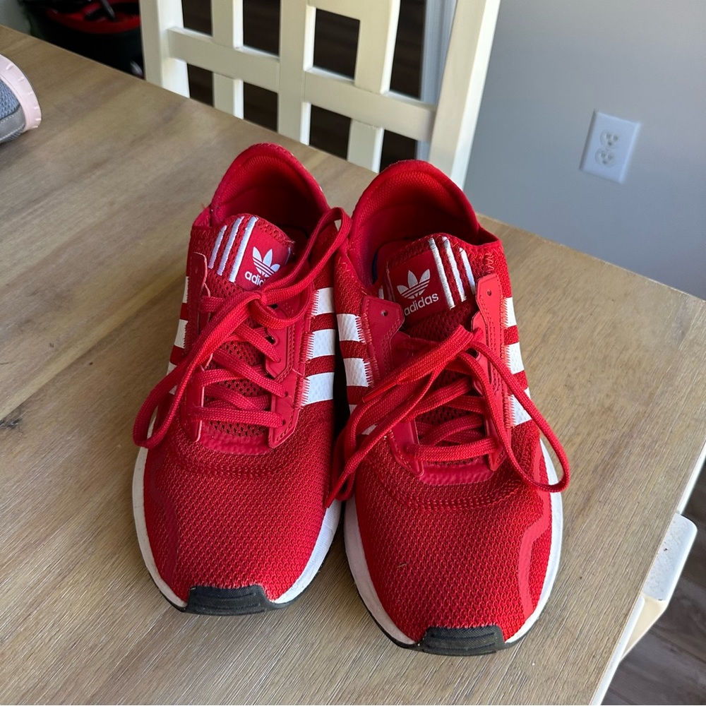 Men Red and White Adidas